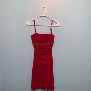 (2/$35) Vintage 90s City Triangles Red Tulle dress